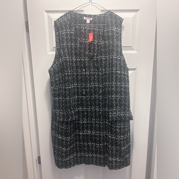 NWT Joe Fresh sleeveless tweed double breasted dress - Picture 4 of 9